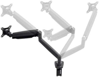 Monoprice Single Monitor Adjustable Gas Spring Desk Mount - Black, Supports Up to 34 inch Monitors, 19.8 LBS Display Weight, Smooth Full-Motion Black - Workstream Collection