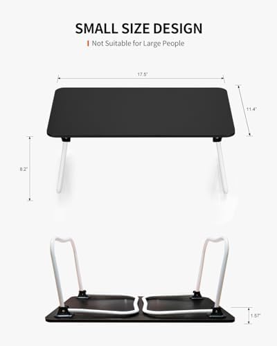 FISYOD Foldable Lap Desk, Laptop Bed Desk, Portable Bed Table, Laptop Stand for Bed & Couch, Lightweight & Mini - Black