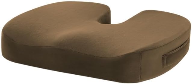 Memory Foam Seat Cushion - Ergonomic U-Shape Coccyx Support, Office Chair Pad, Slow Rebound Hip Cushion for Office, Car, Gaming Chair, Wheelchair, 7 Colors & 2 Fabrics (Coffee [Crystal Velvet Fabric])