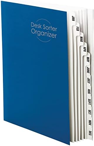 Smead Desk File/Sorter, Monthly (Jan-Dec), 12 Dividers, Letter Size, Dark Blue (89286)