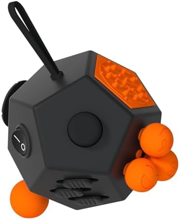 Fidget Dodecagon,12 Sided Fidget Toys Cube for Kids and Adults (A1 Black)