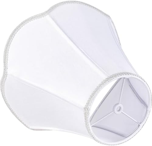 GO&SO Lamp Shades Set of 2,6" x 13" x 10.6",Bell Lamp Shade,White Petals