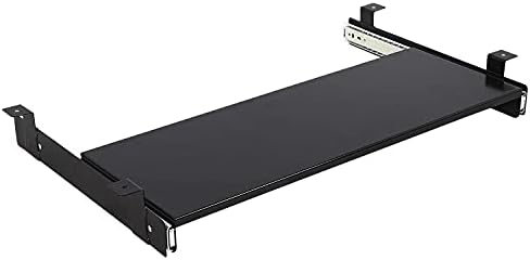 BenchPro Heavy 16-Gauge Powder Painted Steel Under Desk Keyboard Tray, Slide Out Large Mouse Tray Kit, Steel Construction, 9" D x 27" W