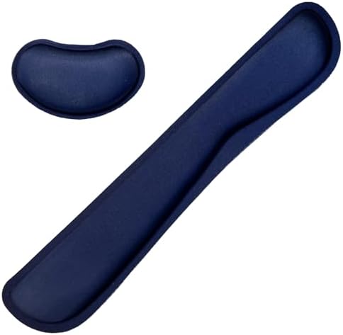Keyboard Wrist Rest Mouse Wrist Support Set, Memory Foam Wrist Rest Pad for Computer Laptop Keyboard Mouse, Ergonomic Wrist Cushion Support for Typing Pain Relief, Gaming Home Office, Navy Blue
