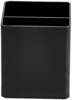 Amazon Basics Plastic Desk Organizer - Pen Cup, 3.9" x 3.4" x 3.4", Black