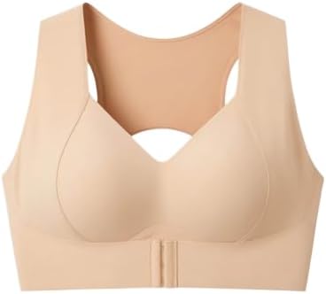 Posture Support Bras for Older Women Front Closure Crossback Wireless Bra Full Coverage Posture Correcting Bralette