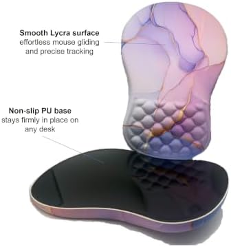 Ergonomic Mouse Pad with Wrist Support to Reduce Pressure and Fatigue, Memory Foam Filling, Non-Slip PU Grip Base