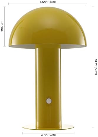 JONATHAN Y Boletus Mushroom Desk Lamp 10.75" Metal LED, Yellow