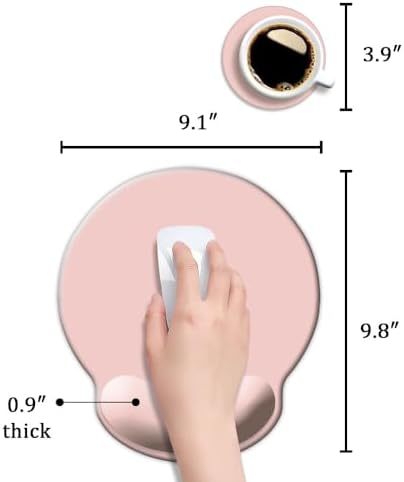 DOOKE ErgoComfort Wrist Rest Mouse Pad-Ergonomic Office Mousepad with Wrist Support-Non-Slip,Pink Desk Accessories Mat for Home&Game Decor Cute Pink