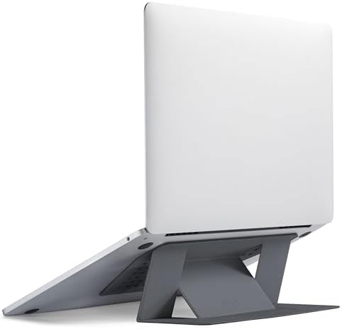 MOFT Invisible Slim Laptop Stand, Adhesive And Reusable, Adjustable Perfect Viewing Angles, Compatible with Laptops Up to 15.6", Grey
