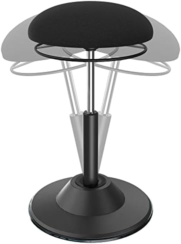 Adjustable Standing Desk Chair - Active Sitting Wobble Stool for Core Strength & Posture, 360° Swivel Leaning Perch Seat for Adults Home Office, Black