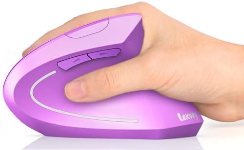 Lekvey Ergonomic Mouse, Rechargeable Vertical Wireless Mouse, Purple