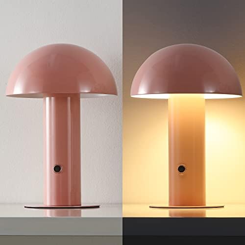 JONATHAN Y Boletus Mushroom Desk Lamp 10.75" Metal LED, Pink