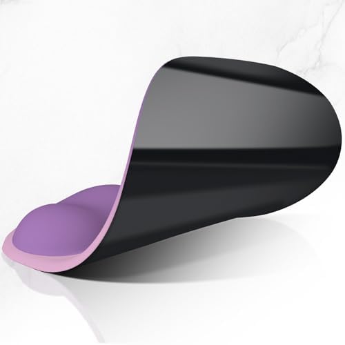 ITNRSIIET Ergonomic Mouse Pad, Cushioned Gel Wrist Rest, Non-Slip Base, Smooth Surface, Cute Multi-Color, 9.5 x 8.2 in, Purple Pink