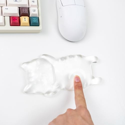 Ergonomic Gel Mouse Wrist Rest,Clear Cute Cat Mouse Wrist Rest