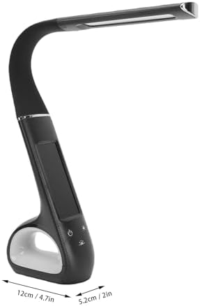 LED Desk Lamp, 3 Color Temperature Modes Eye Protection with 150 Degree Adjustable Goose Neck and VA LCD Screen, for Office Work Study Reading Bedroom (Black)