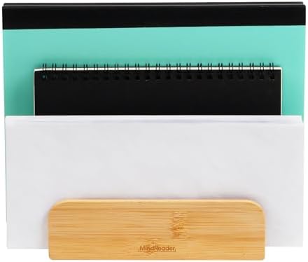 Mind Reader 3-Tier Mail Sorter, Desktop Organizer, Mail Organizer, Modern, Office, Bamboo, 6.75"L x 4"W x 4.25"H, Brown