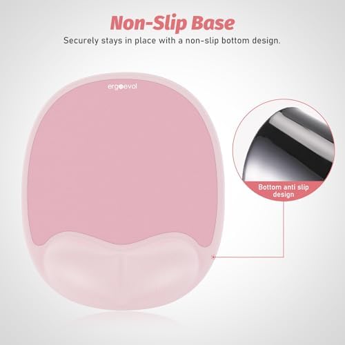 Ergonomic Mouse Pad for Vertical Mouse, Memory Foam(Blush Pink)