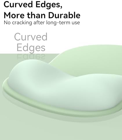 eulps Mouse Pad with Gel Wrist Rest, Ergonomic Comfortable Computer Wrist Support for Laptop, Pain Relief Mousepad with Non-Slip PU Base for Office & Home (Green)