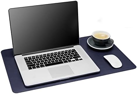Gallaway Leather Desk Mat - Office Writing Desk Pad, Medium 24" x 14" Navy Blue, Gift Ready Elegant Computer Desk Cover Protector