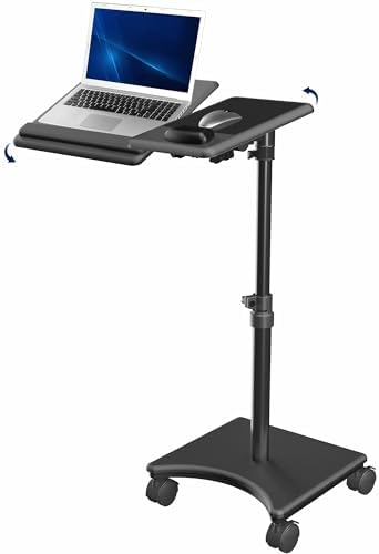 VIVO Black 15 x 12 inch Laptop Cart with Extension Arm, CART-H10L