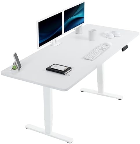 VIVO White 71 x 30 in Standing Desk, DESK-KIT-2W7W