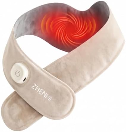 Heated Eye Mask & Cordless Neck Heating Pad, 2-in-1 Eye & Neck Heating Wrap, Wearable Design, 3 Heat Levels, Fast Heating, USB Rechargeable, 30-Min Auto Shut-Off