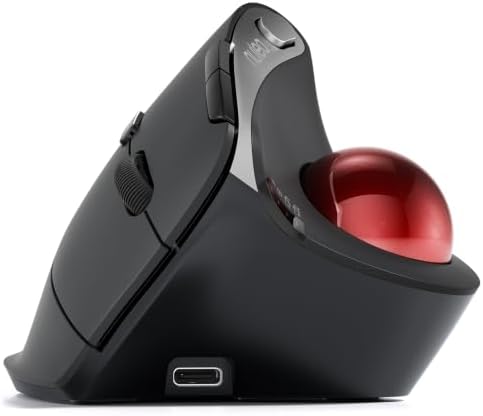 Nulea M506 Wireless Trackball Mouse, 54° Vertical Ergonomic Thumb Control