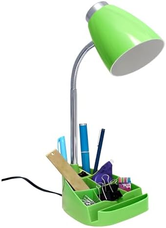 Limelights LD1002-GRN Gooseneck Organizer iPad Stand or Book Holder Desk Lamp, Green