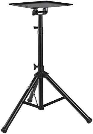 Amazon Basics Adjustable Height Portable Laptop Tripod Stand for Workstation, DJ Equipment, Projector, or Mixer, Black
