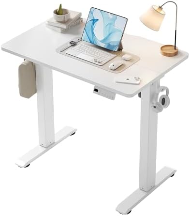 YDN Electric Standing Desk, 32x19 Inch, White