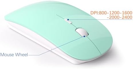 Wireless Keyboard and Mouse Ultra Slim Combo, TopMate - Mint Green