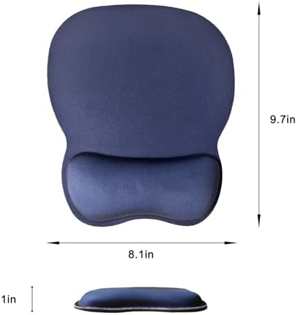 Mouse Pad with Wrist Support, Ergonomic Mousepad with Comfortable Memory Foam Wrist Rest Cushion, Relieve Wrist Pain, Non-Slip Rubber Base Gaming Mice Pad for Home Office Computer Laptop, Navy Blue