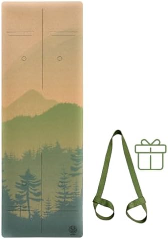 Cork Yoga Mat with Natural Rubber Base, Extra Size, Thickness and Support, Excellent Cushion & Grip, Non-Slip, Non-Toxic, Sweat-Resistant, Sustainable, Eco-friendly Exercise Mat