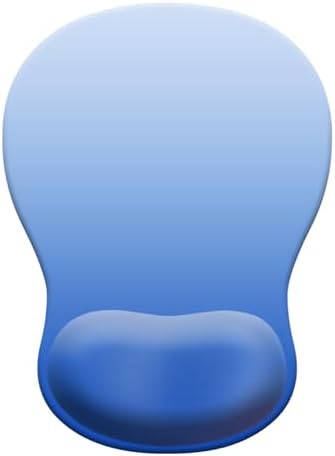 Gel Mouse Pad with Wrist Rest, Ergonomic Concave Wrist Support Mousepad with Non-Slip PU Base & Smooth Surface Comfortable Desk Accessories Mat for Office, Home Gaming and Study (04 Gradient Blue)