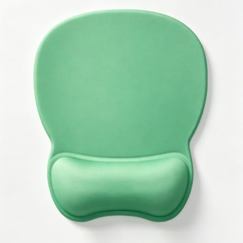 Mouse Pad with Support, Ergonomic Mouse Pad with Gel Wrist Rest Support Middle Concave Design, Comfortable Mousepad with Non-Slip PU Base for Home Office Working Studying (05 Green)