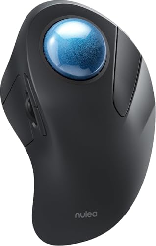 Nulea M505A Wireless Trackball Mouse Ergonomic 44mm Index Finger Control