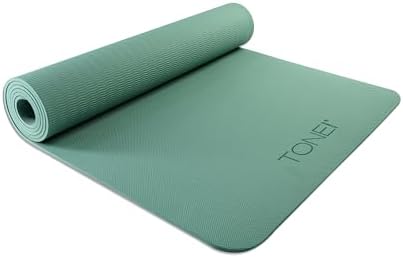 TONE Fitness 1/4" Yoga Mat, Non-Slip Exercise & Pilates Mat with Strap
