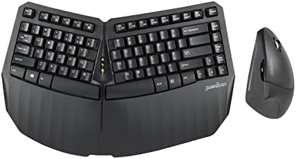 Perixx PERIDUO-813B US, Wireless Ergonomic Compact Keyboard and Vertical Mouse - Multi-Device - Black - US English