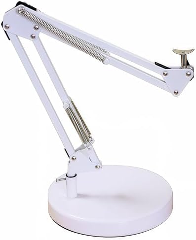 Desk Lamp Base: Round inches Mounting Stand for Desk Lamps,Magnifying Glass with Light,Mic Arm Desk Mount,Swing Arm Desk Lamp,for Home Office,Compatible for lk-1 cl-2 (Silver)