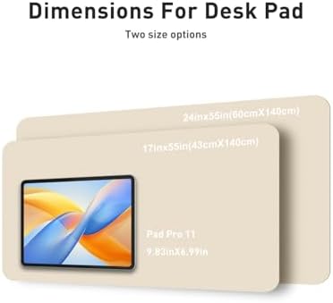 Aothia Faux Leather Desk Mat - Non-Slip PU Leather Desk Blotter, Waterproof Writing Surface, Large Desk Pad for Office & Home (Beige, 55" x 24")