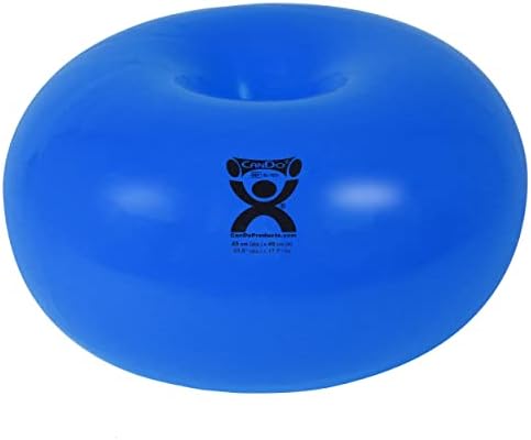 CANDO - 30-1955 CanDo Donut Exercise, Workout, Core Training, Swiss Stability Ball for Yoga, Pilates and Balance Training in Gym, Office or Classroom. Blue, 85 cm W x 45 cm