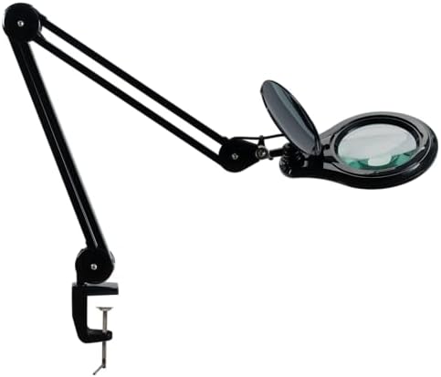 LED Magnifying Lamp with Clamp, 14W 1200LM, 2.25X, Black