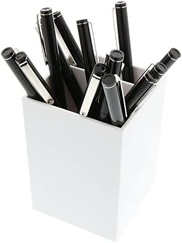 JAM PAPER Plastic Pen Holder - White - Desktop Pencil Cup - Sold Individually