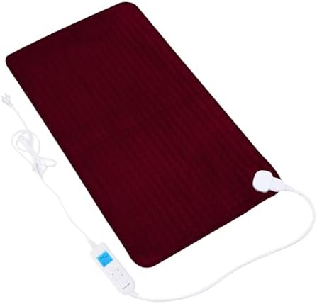 Ruqiji 17''x33'' XXXL King Size Heating Pad with 10 Temperature Settings, Pain Relief for Back/Neck/Shoulders/Menstrual Pain/Leg Cramp(Red)