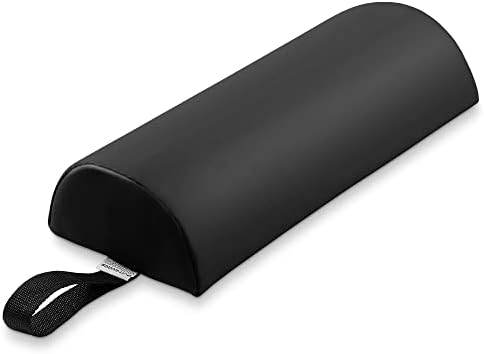 Saloniture Half Round Neck Massage Table Bolster Pillow Pad - 13 x 6 x 3 Inch - Black