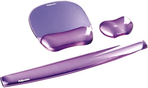 Fellowes Crystals Gel Mouse Pad with Wrist Rest - Purple (91441) (Pack of 4)