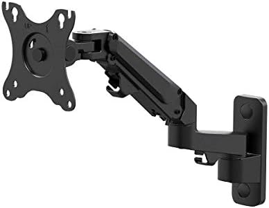 Monoprice Full Motion Wall Mount - for Monitors Up to 27 Inch, Adjustable Gas Spring, 2-Segment, Supports Max Weight 15.4 Pounds, Black - Workstream Collection