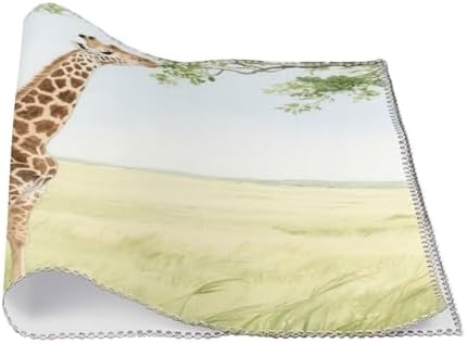 Placemats Placemats Set of 6 Giraffe Stretching Its Neck to Eat Leaves Placement Mats for Dining Table Place Mats Suitable for Personal Dining Tables Dinner Parties BBQ Weddings