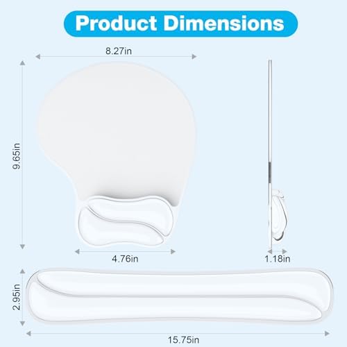 Gel Wrist Rest Mouse Pad Set, Ergonomic Support for Office Gaming